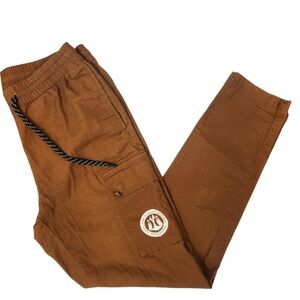Hurley Mens Brown Drawstring Waistline Cargo Pants Medium
